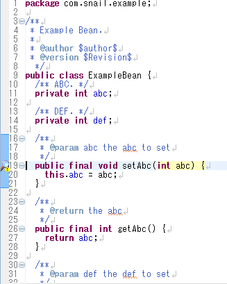Eclipse コーディング規約にあった Setter Getter メモ